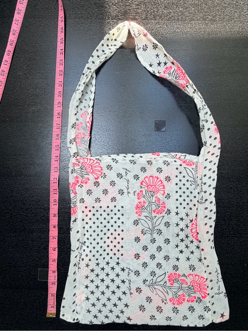 Free People Pink & White Floral Shoulder Bag